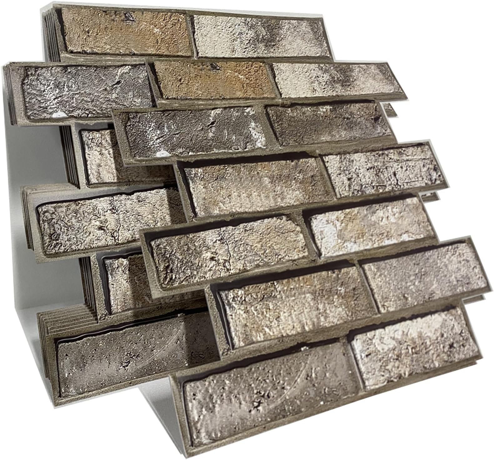 3D Wallpaper Peel and Stick,3D Wall Panels,10PCS 30 x 30 cm,Brick Tiles for Living Room,Fireplace,Bedroom. (Brick Yellow)