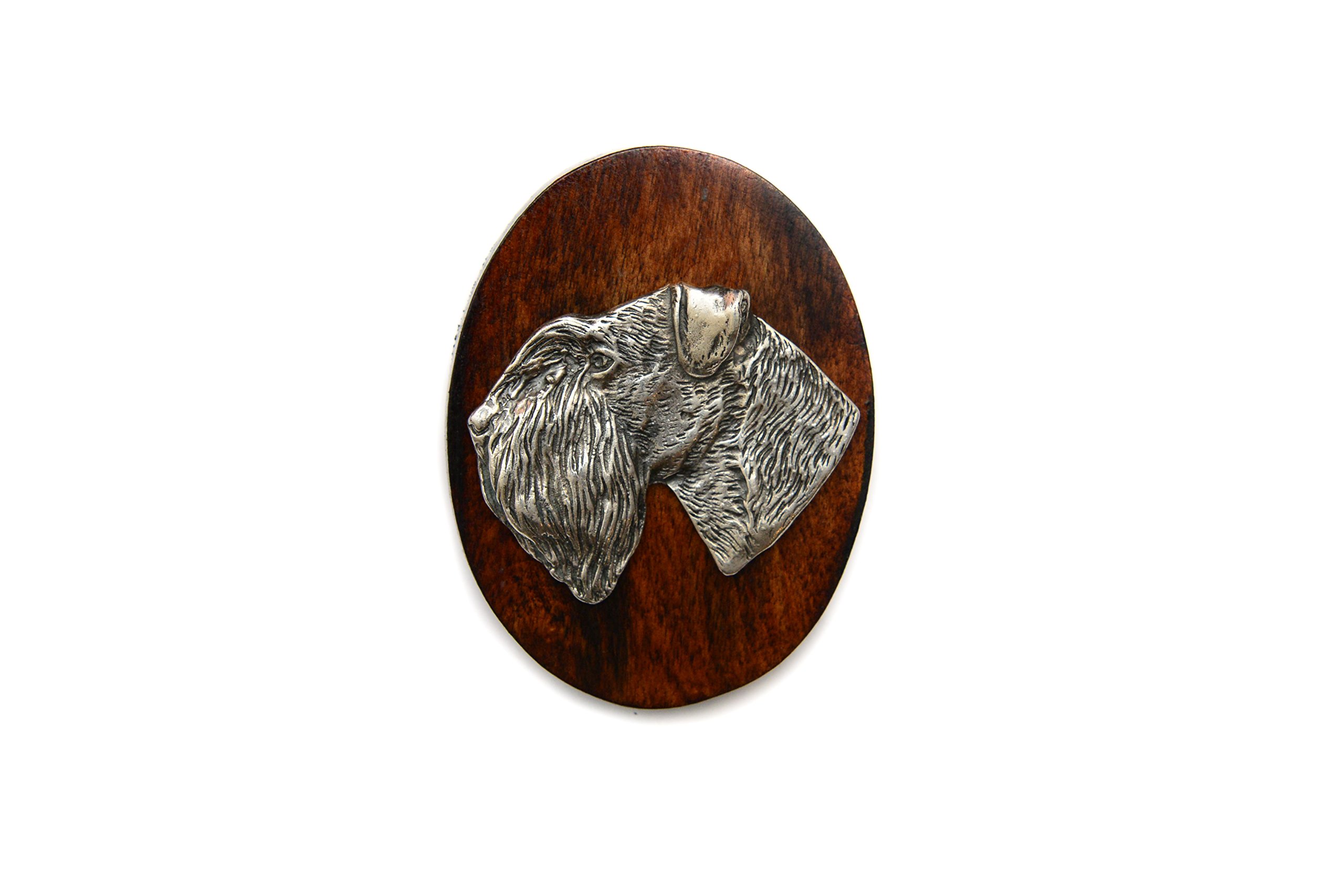 Art-Dog Dog Show Ring Clip Number Holder - Brooch with Clip Dog Show Exhibit Number Holder - Handmade Dog Show Accessory – Dog Tag Clip 7x5cm – Schnauzer III