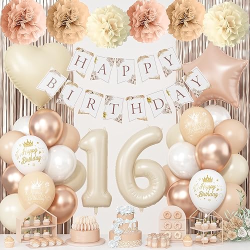 Miniatura 27 de Decoraciones de cumpleaños con lazo rosa número 18 para niñas, decoración de fiesta coquette que incluye globo de papel de aluminio número 18 de 40