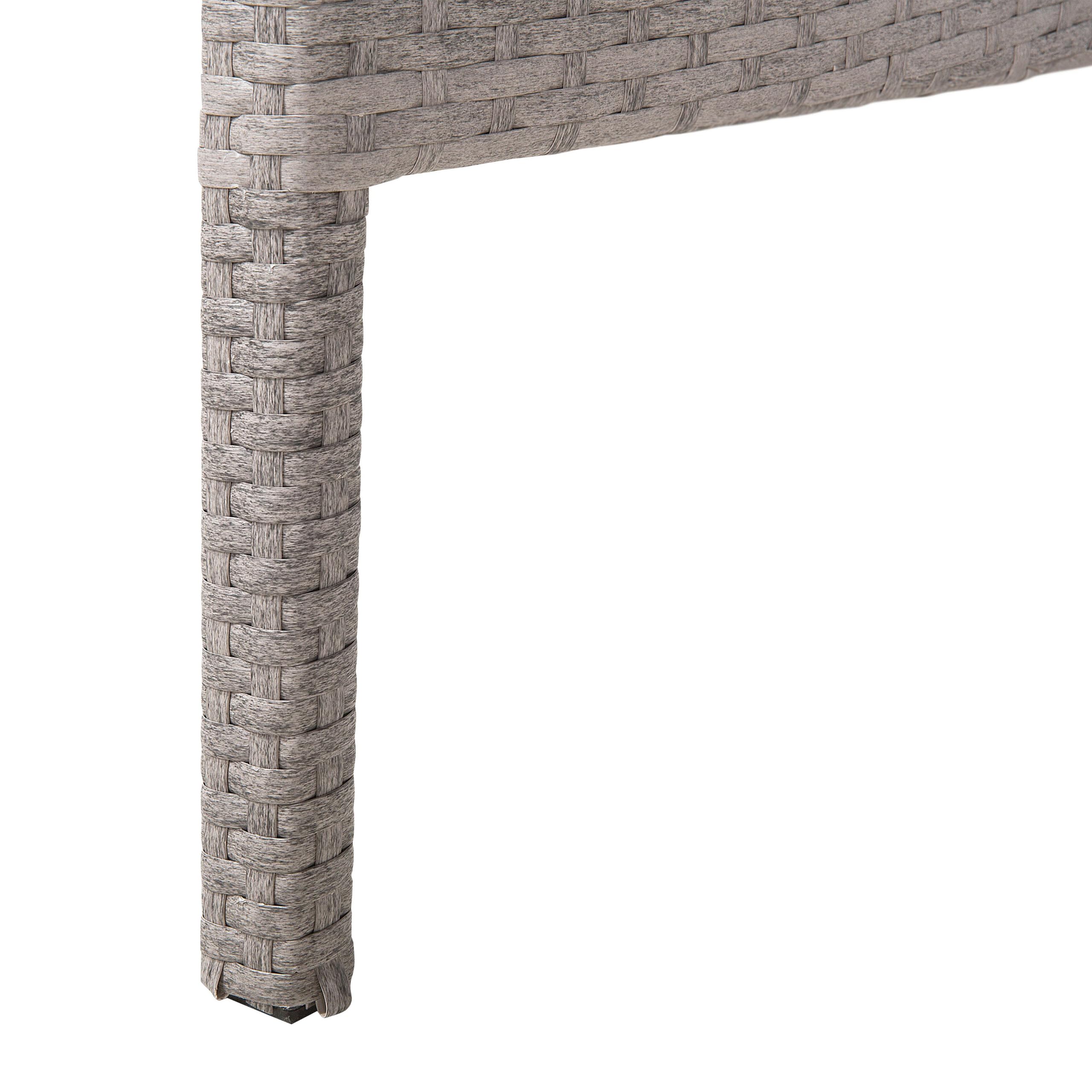 Beliani Gartentisch mit Glasplatte Polyrattan grau 145 x 80 cm Outdoor Tisch VITERBO