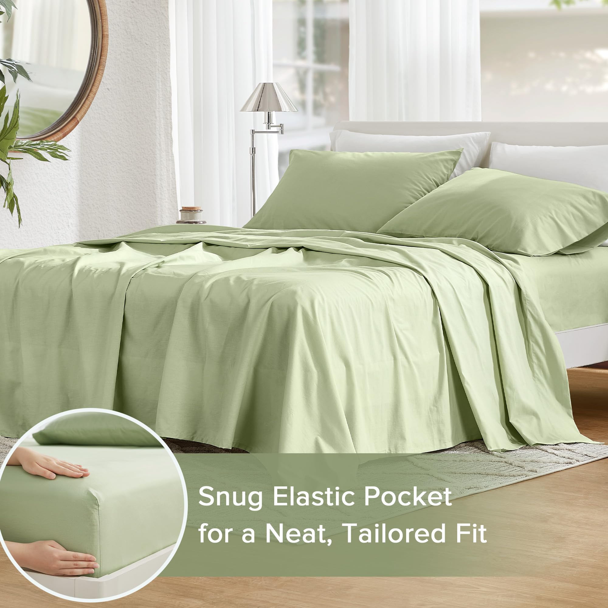 Comfort Spaces 100% Cotton Sheets Queen, Breathable & Soft Cotton Sheets - Image 4