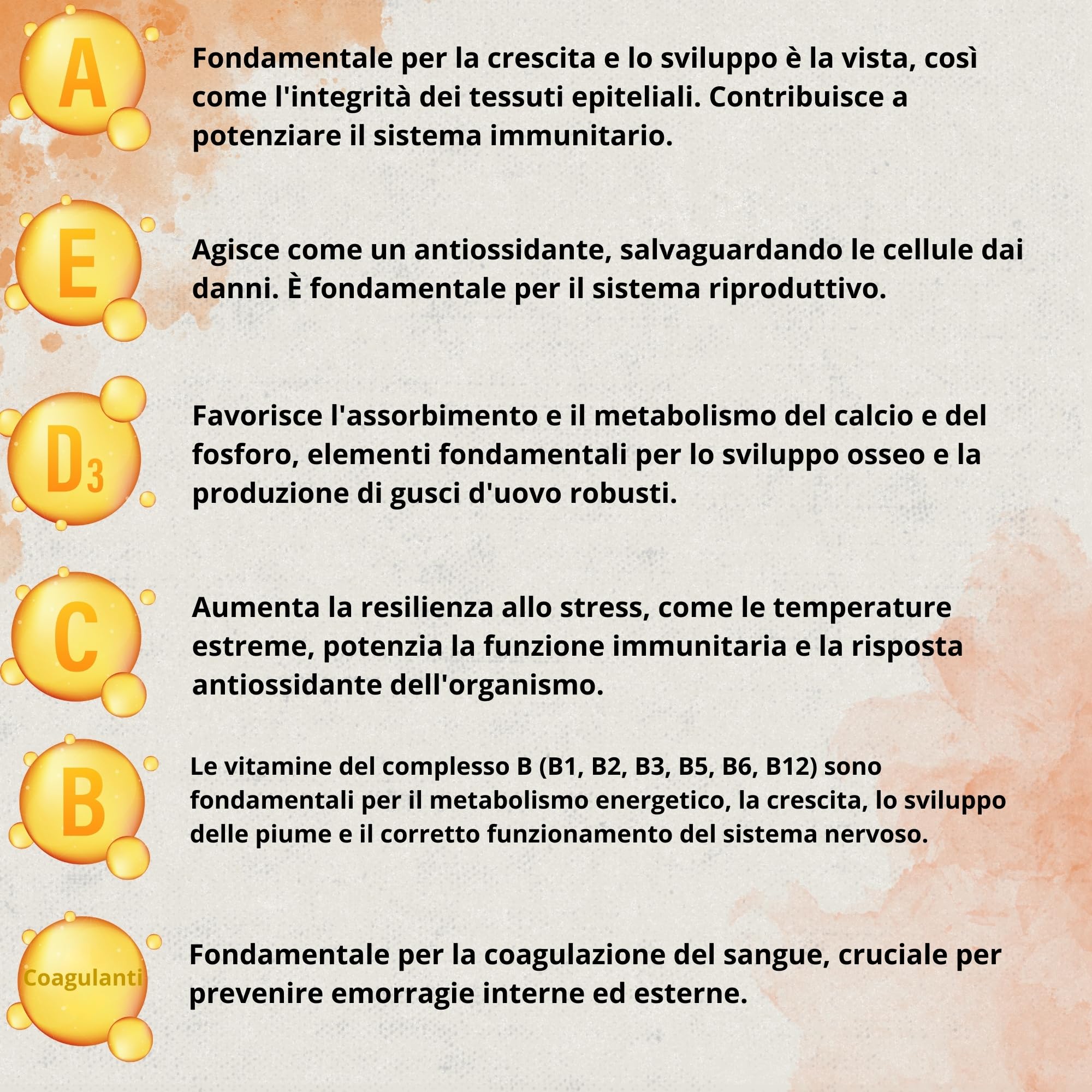 Multivitaminico 6 in 1 250ml Uccelli | Vitamine A-E-D-C-B| Mangime complementare per abbeveratoio galline, polli, piccioni, pappagalli e parrocchetti con dosatore - Boostcare