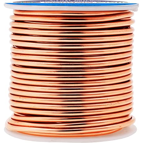 Mandala Crafts 1 Roll of 9 Gauge Copper Toned Anodized Aluminum Wire