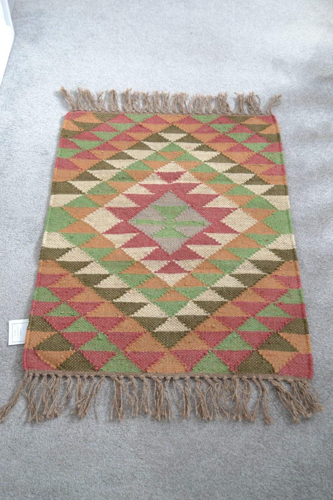 Tapis Kilim en laine et jute - Tapis bohème tissé à la main pour salon, chambre à coucher, couloir (200 x 300 cm)