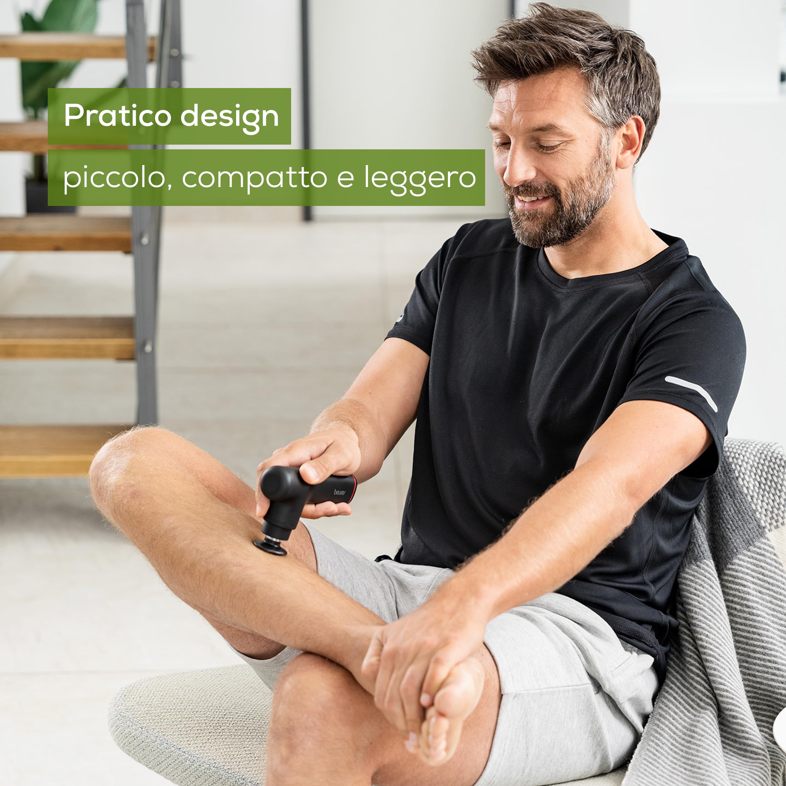 Beurer MG 79 Pistola per Massaggio Sensitive Compatta con 3 Accessori, Massaggio Delicato nelle Zone Sensibili del Corpo, Pratico Massaggiatore Muscolare con 3 Livelli di Intensità e 3 Accessori