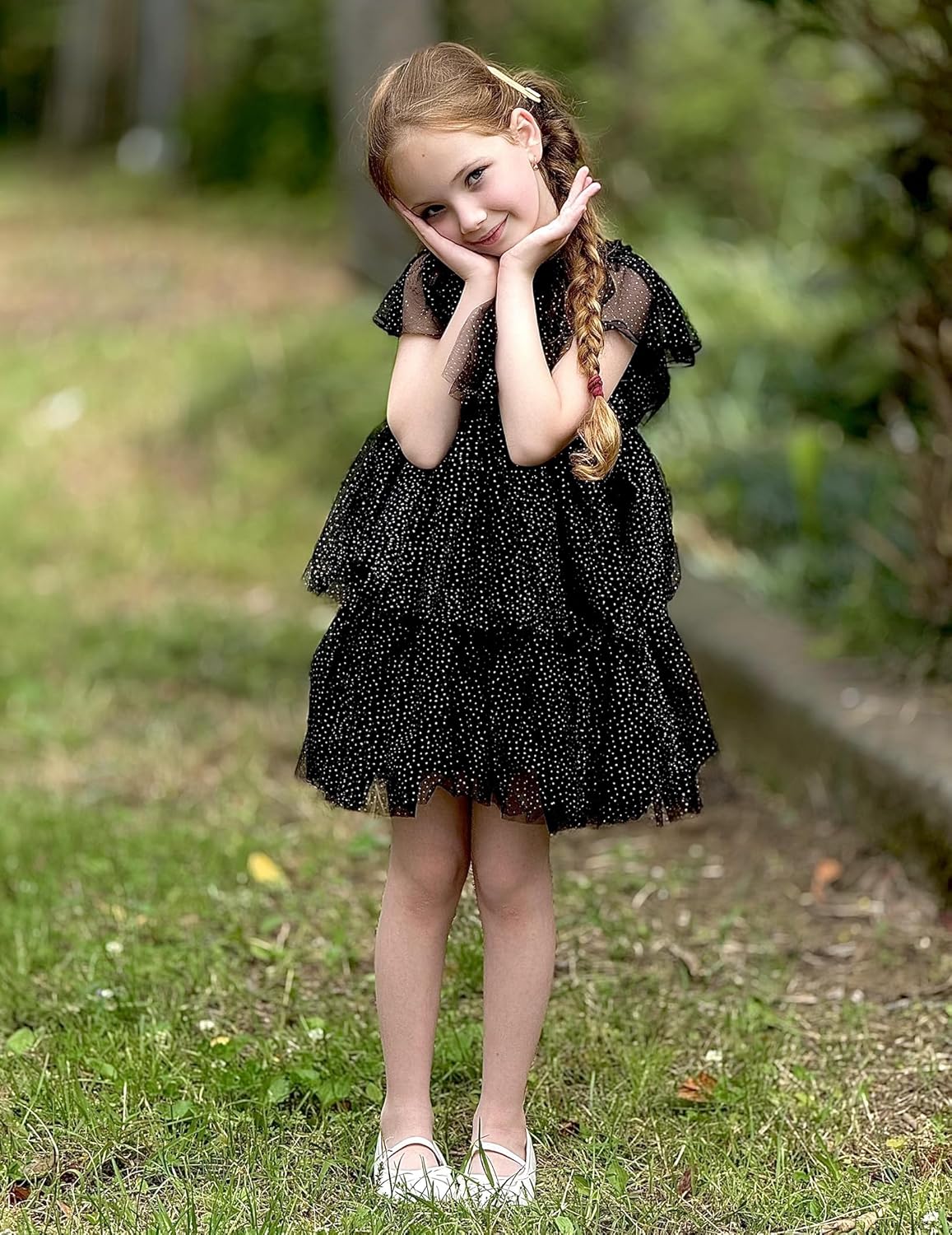 Arshiner Girls Tulle Dress Toddler Layered Tutu Dresses Rainbow Sequin Summer Party Birthday Wedding Cake Dress Photo Shoot - Image 3