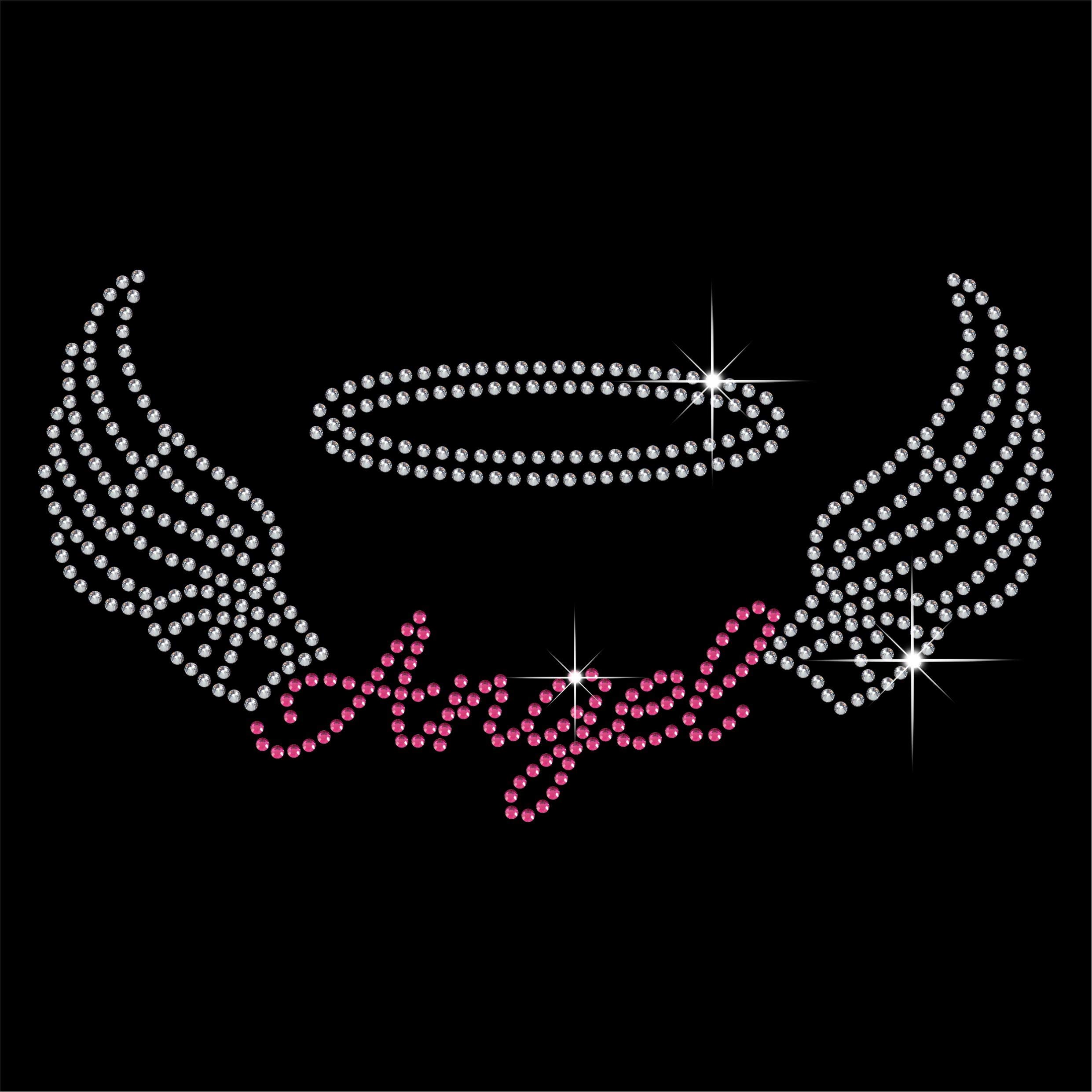 TShirt Showroom Angel with wings Hotfix Rhinestone Diamante Iron-on Transfer Motif Applique