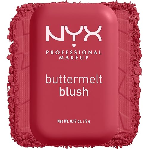 NYX PROFESSIONAL MAKEUP Buttermelt Powder Blush, Fade and Transfer-Resistant Blush, Up to 12HR Make Up Wear, Vegan Formula - Back And Butta