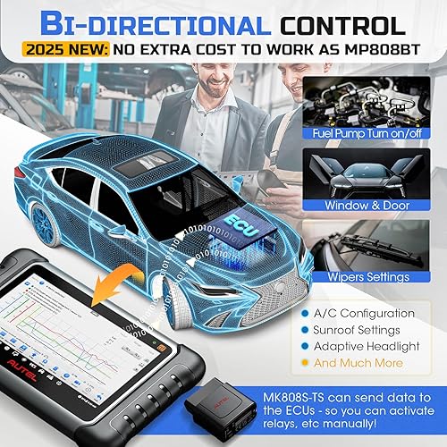 Miniatura 4 de Autel Escáner MaxiCOM MK808S-TS OBD2: 2025 Actualizado de MK808BT PRO, MK808TS MX808TS TS601 con prueba bidireccional, 32 servicios 150 marcas, TPMS