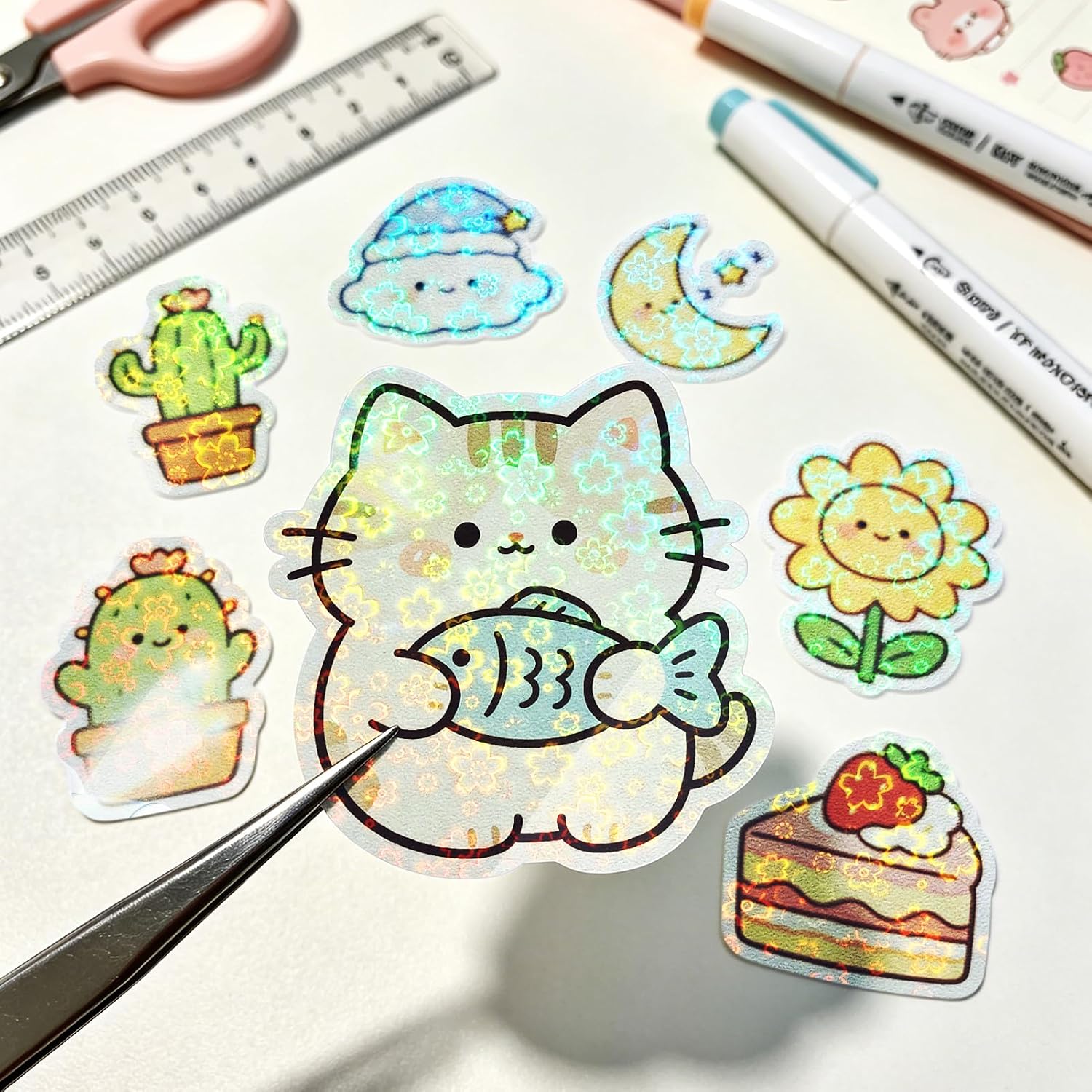 WESTICK Holographic Vinyl Sticker Paper Waterproof Clear Holo Contact Paper
