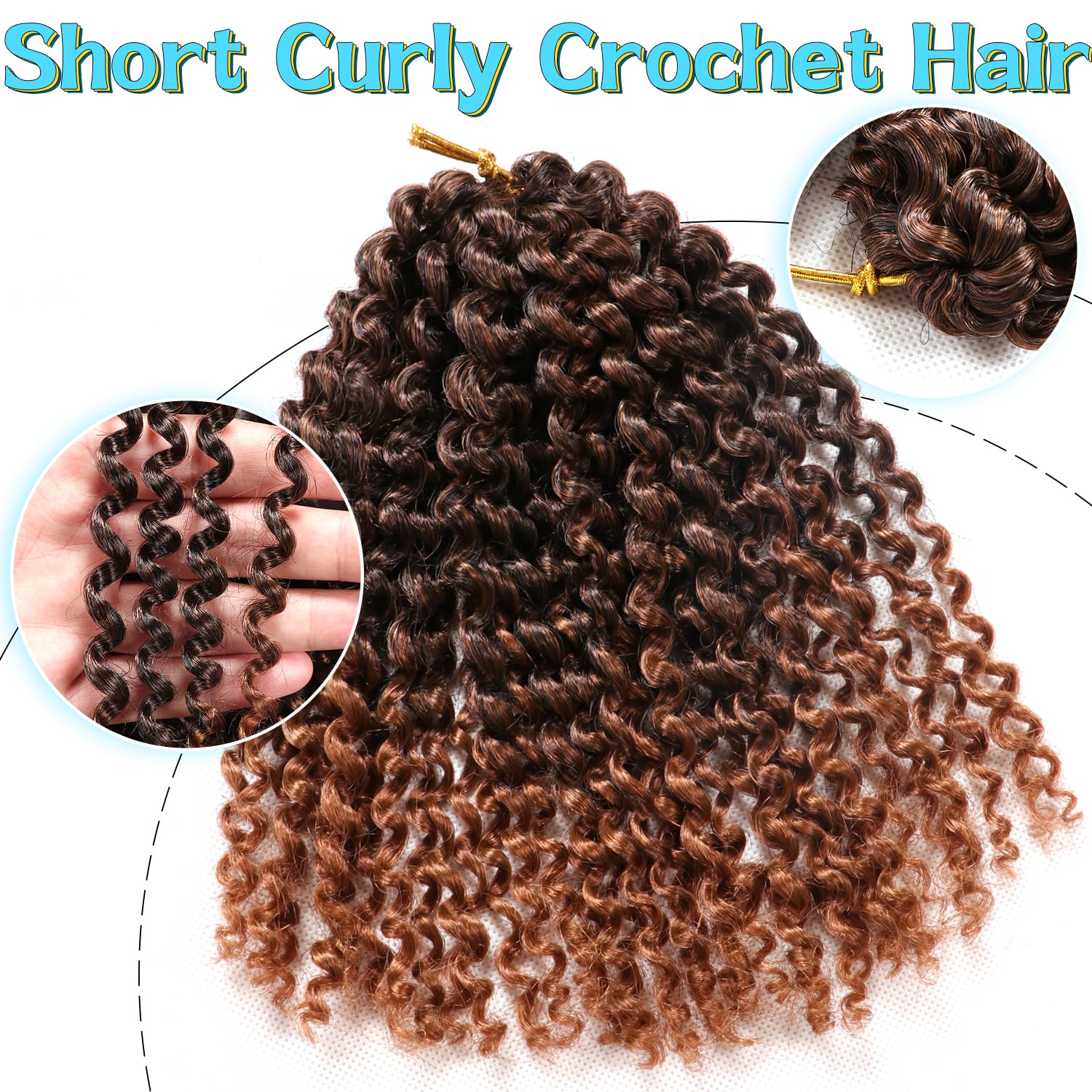 8 Inch Short Passion Twist Hair 6 Bundles Kinky Curly Crochet Hair for Black Women Curly Braiding Hair Crochet Braids Hair（6Bundles8 Inch, 1B/30）