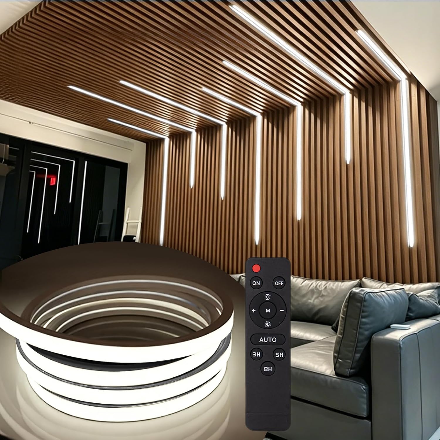 Art3d 6-Pack Flexible Recessed LED Strip Light Kit, Dimmable White Light