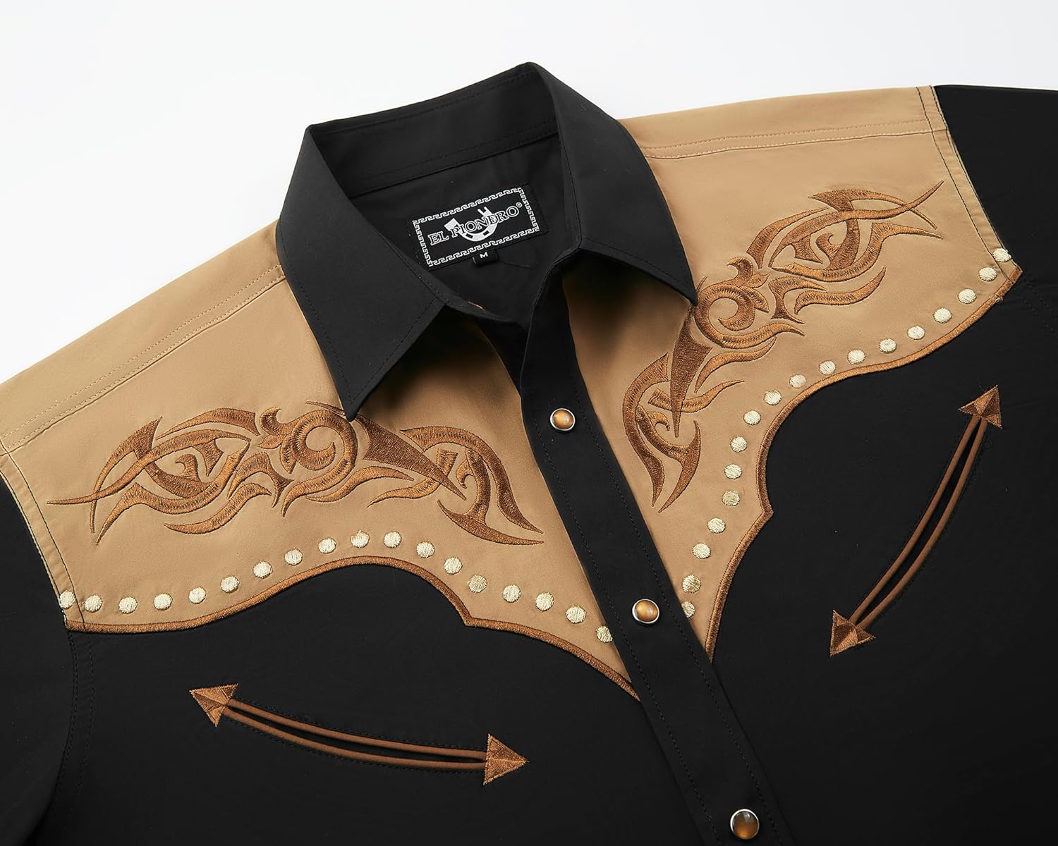 EL PIONERO Men's Western Cowboy Shirt Embroidered Shirt Long Sleeve Casual Snap Button Shirt - Image 7