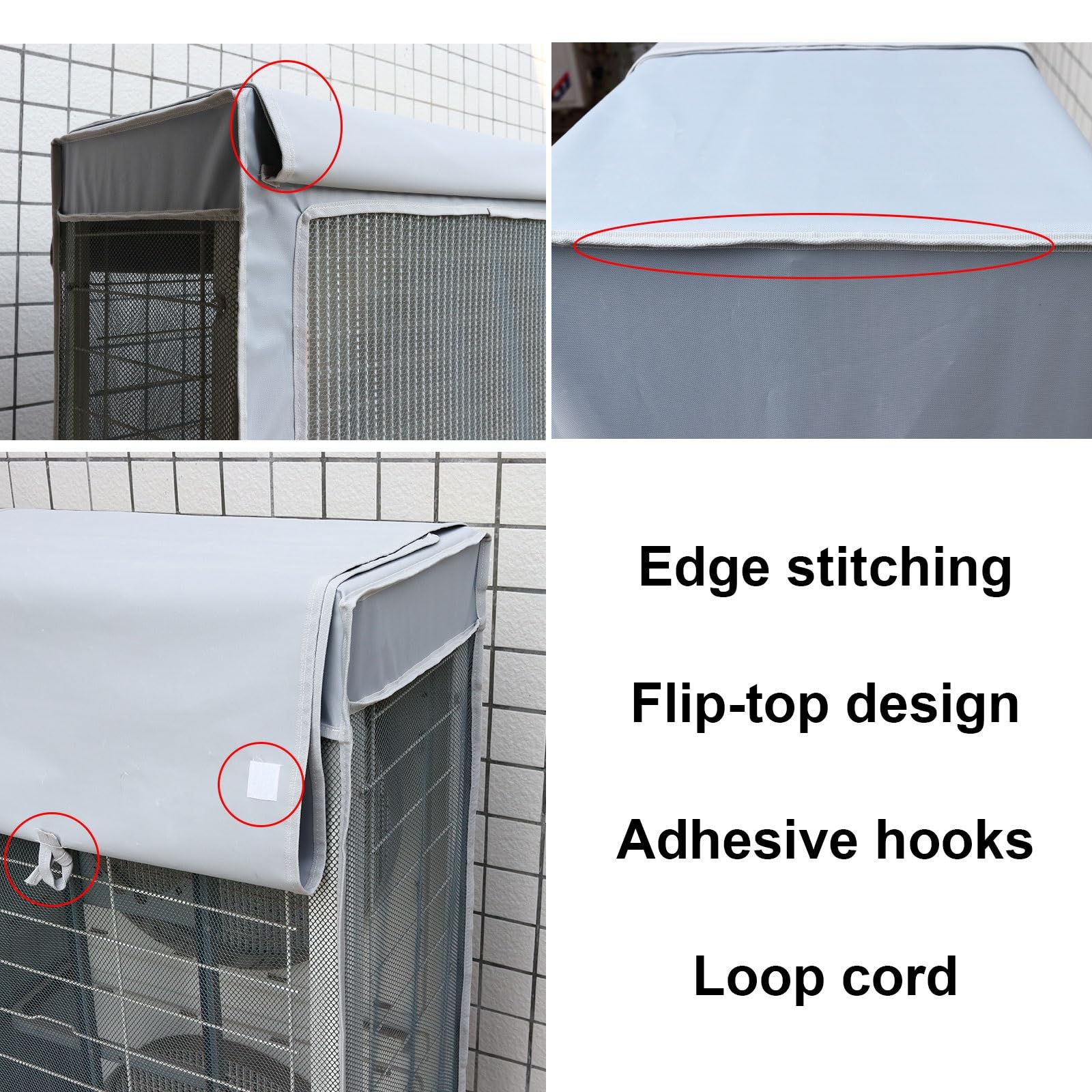 Copertura centrale per condizionatore d'aria, protezione per unità esterna resistente alle intemperie con design flip top e griglia in rete di poliestere