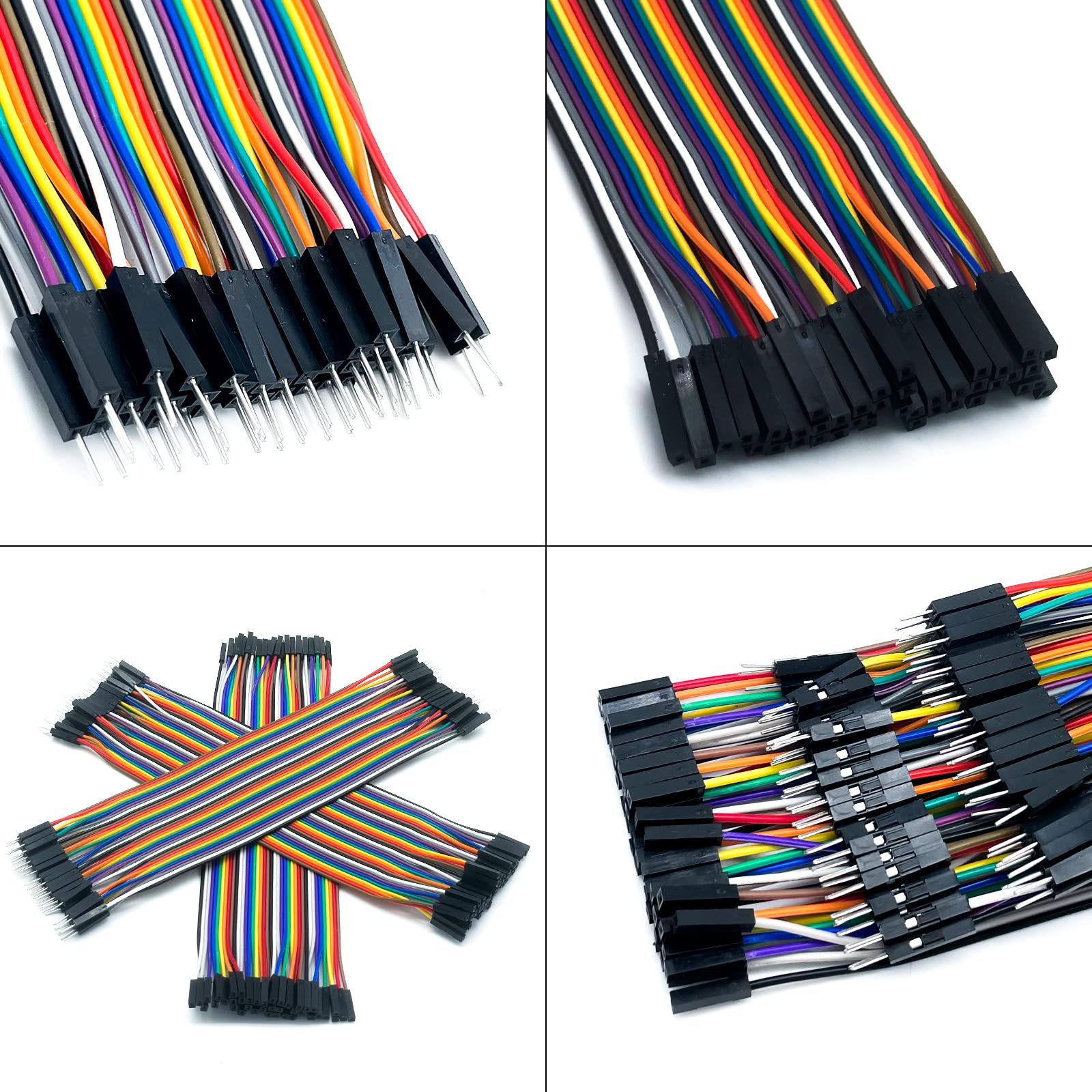 Set di cavi jumper 3 x 40 pezzi ciascuno da 20 cm, ponticelli femmina-femmina, maschio-femmina, maschio-maschio cavo 28 AWG ponticelli per Arduino Raspberry Pi (set di 3)