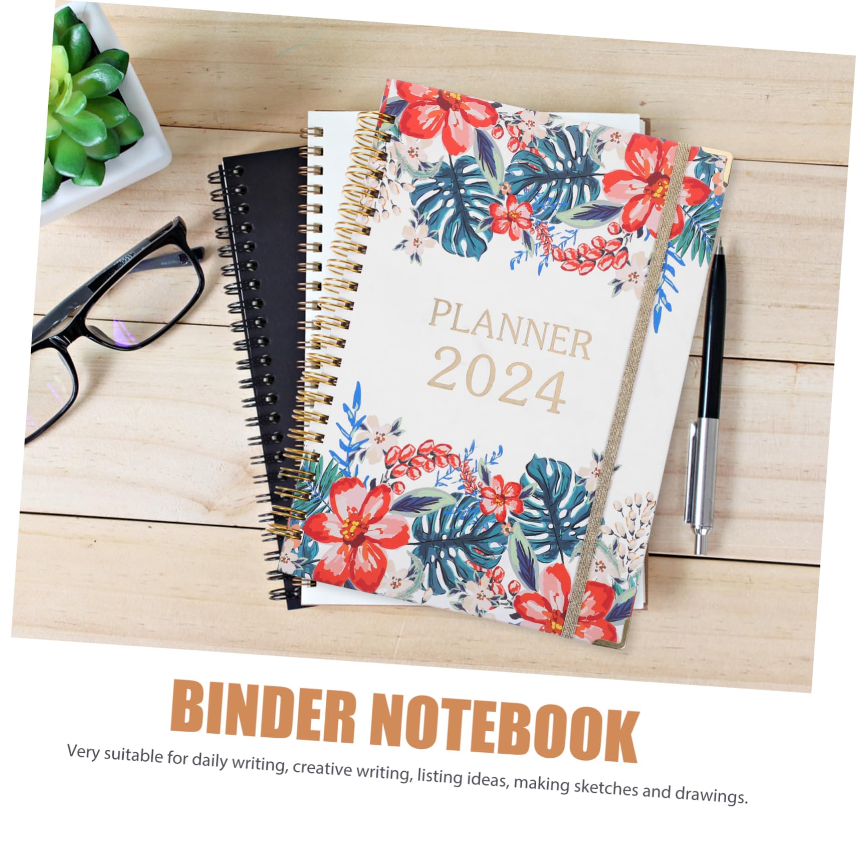 4 Stück Englischer Notizblock Wohnaccessoire praktischer Tagesplaner Tagesplaner-Notizbuch write board kreatives schreiben Haushaltsplaner Organizer Büro akademischer Planer Papier SHINEOFI