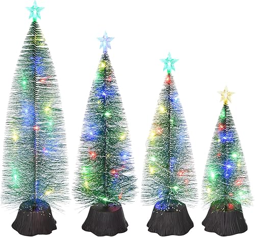 Árbol de Navidad pequeño, mini pino artificial con agujas de pino con luces coloridas, estrella de árbol, para el hogar, oficina, tiendas y hotel,