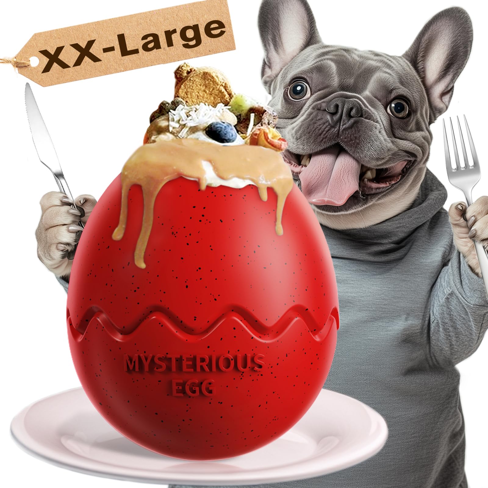 TLKNG Juguete clásico para perros para masticadores extra XXL agresivos, indestructible, resistente, duradero, tazas de comida húmeda, dispensador lento, juguetes interactivos para cachorros grandes,