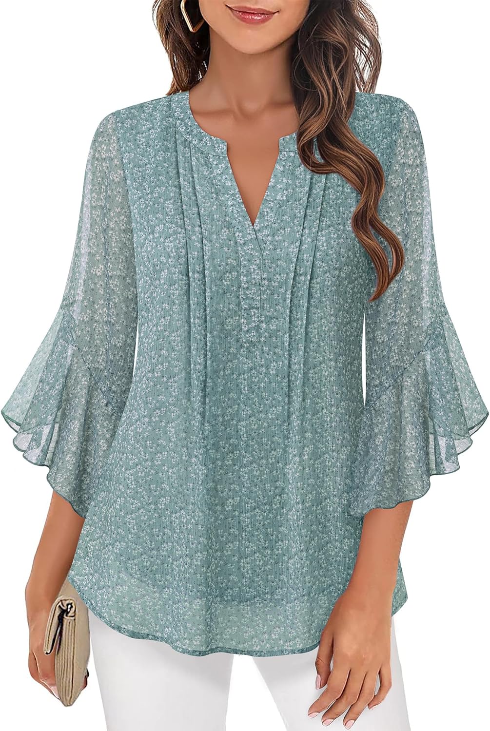 Timeson Women's 3/4 Sleeve Dressy Casual Top - Image 3