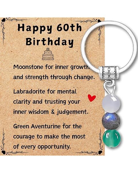 YOYOKIT Birthday Gifts for Women, New Beginning Gifts for Her, Natural Crystal Stone Keychains Ideal Birthday Gift for Woman