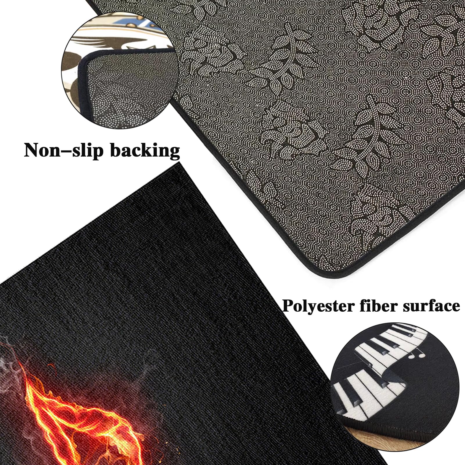 Tapis de Batterie Acoustique Insonorisant pour Batterie Électronique, Tapis Professionnel Rectangulaire De Jazz, Tapis pour Batterie Et Percussions 180 x 150 cm