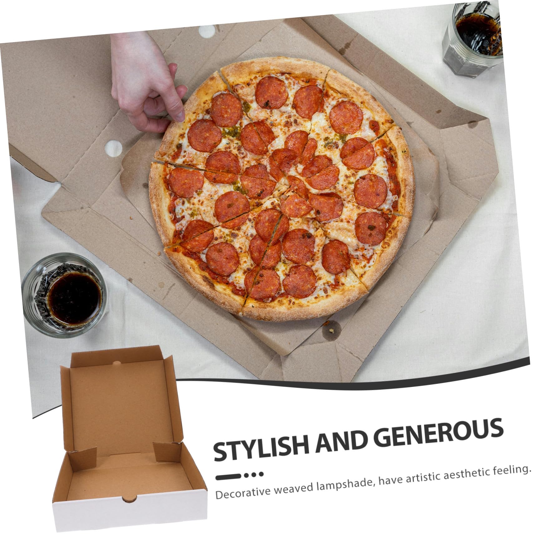 30 Szt. Szt Białych Falistych Pudełek Pizzę z Kraftowego Papieru Cali Wielokrotnego Użytku Wytrzymałe Opakowania Do Przechowywania i Transportu Pizzy Ciast Oraz Ciastek Utrzymujące