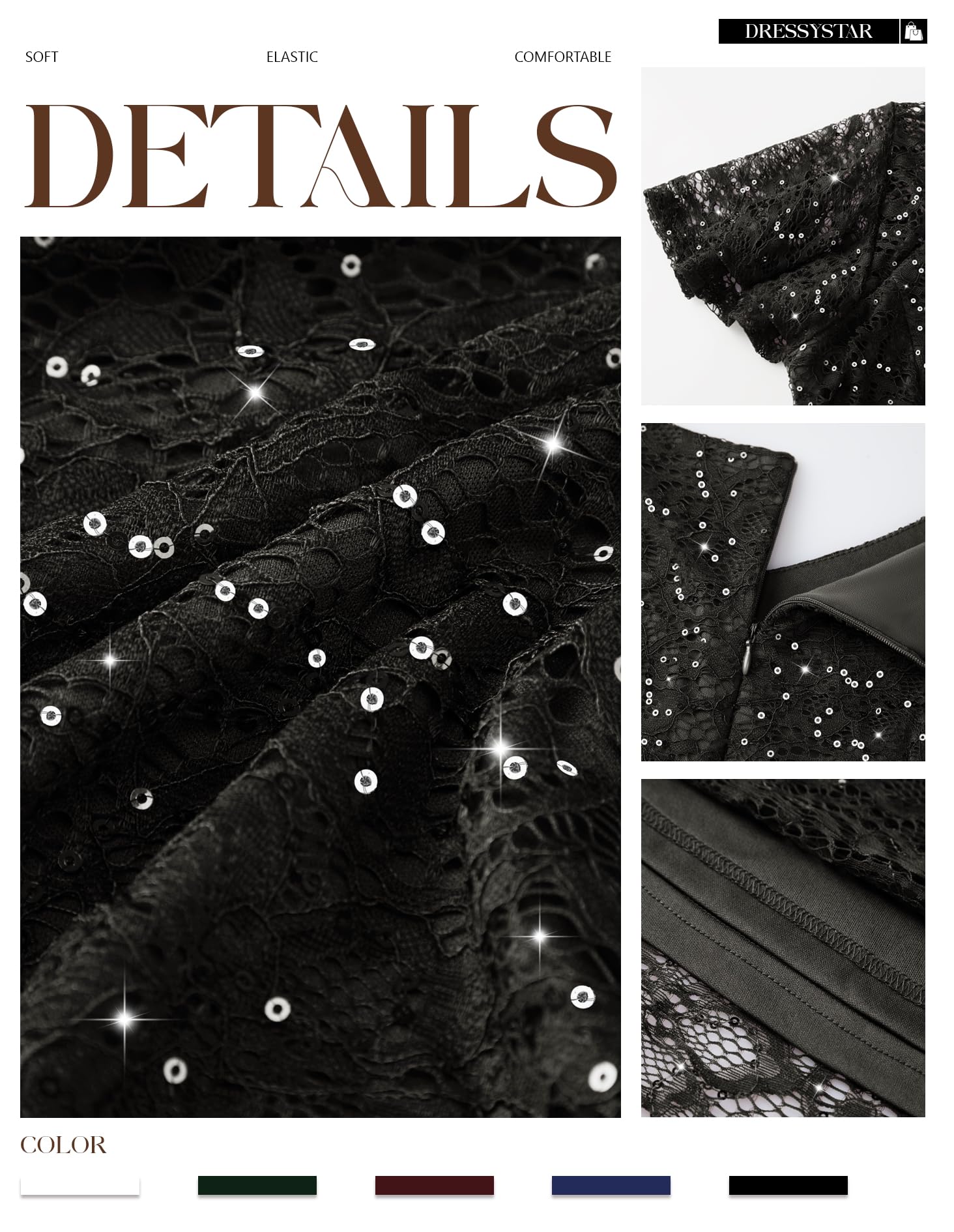 Abito da sera elegante con paillettes per matrimonio, abito da cocktail, estivo, da donna, per feste, cresima