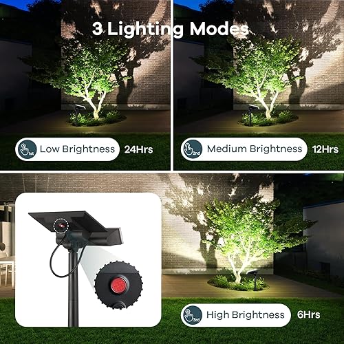 Miniatura 5 de Linkind Focos solares mejorados, 54 LED de luz diurna solar para exteriores, IP67 impermeable, luces solares para jardín, camino, patio, árbol,