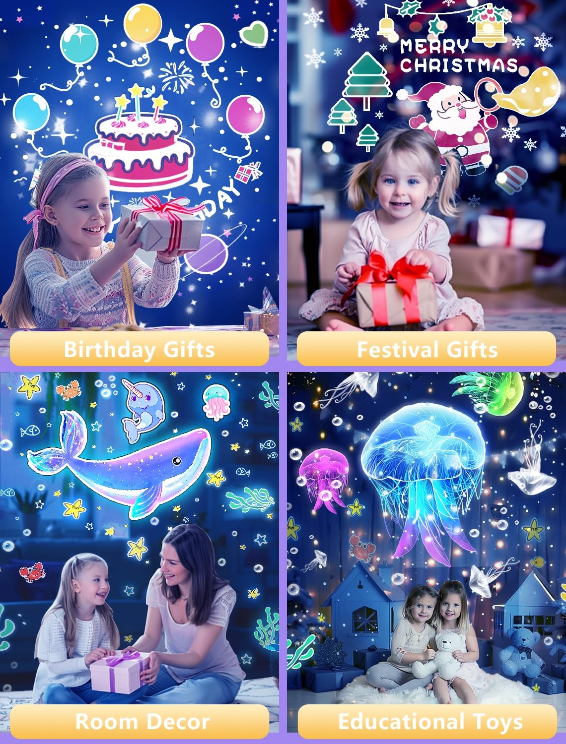 21 juegos de películas, proyector de luz nocturna para dormitorio de niños, techo, proyector de luz nocturna para niños, proyector de galaxia de estrellas con rotación de 360° regulable para niñas