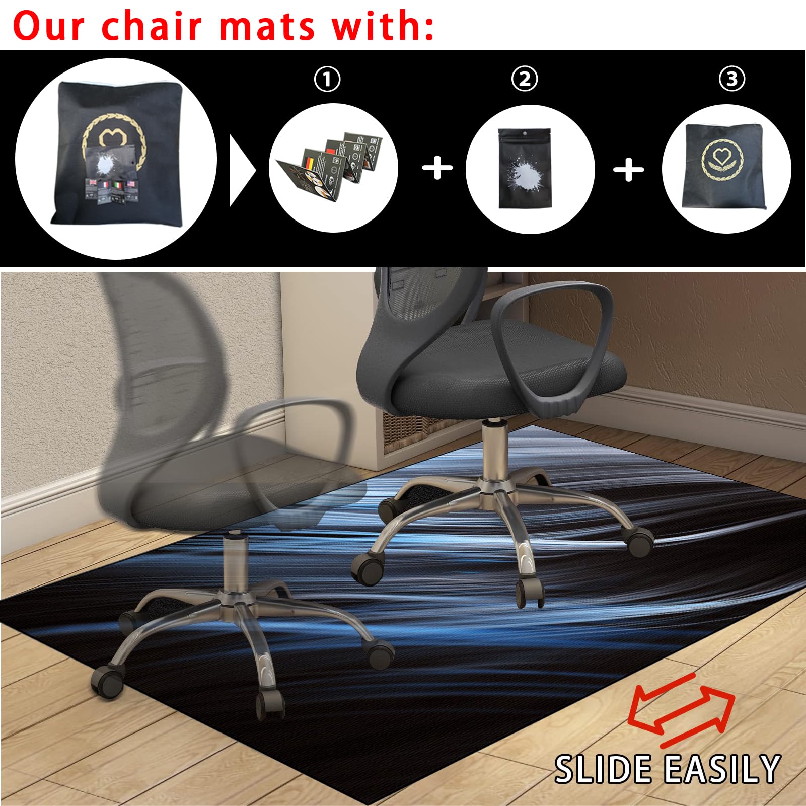 Oficina Alfombra for Silla de Escritorio 70 x 120 cm Alfombras para Sillas de Rueda Alfombra Silla Gaming Alfombra para Silla para Casa Oficina Escritorio para Protección del Suelo