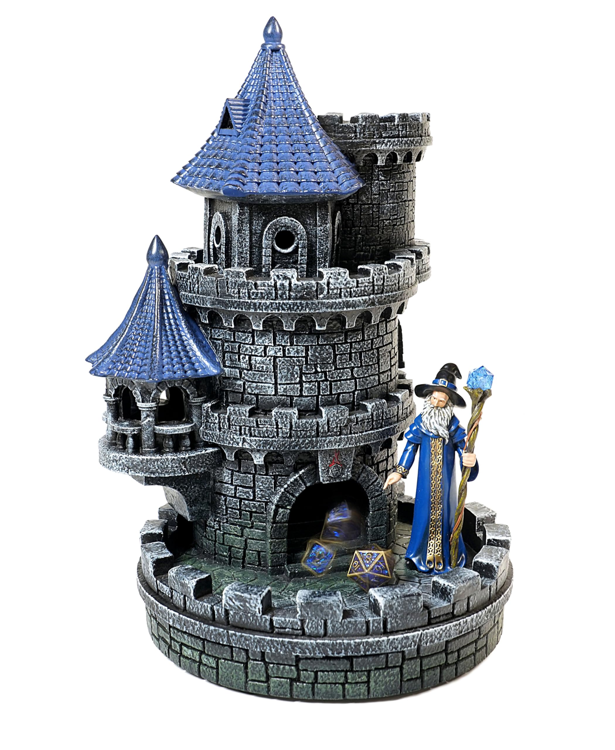 Forged Dice Co. Wizard's Castle Dice Tower - Dipinta a mano - Adatto per dadi Dungeons and Dragons - Blu
