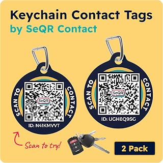 Key Chain Contact Tags | Protect Personal Info & Get Keys Back | Customizable QR Smart Keychain Key Tags Includes Messaging & scan alerts | Use as Owner ID with Samsung GPS Tile Tracker | No Fee