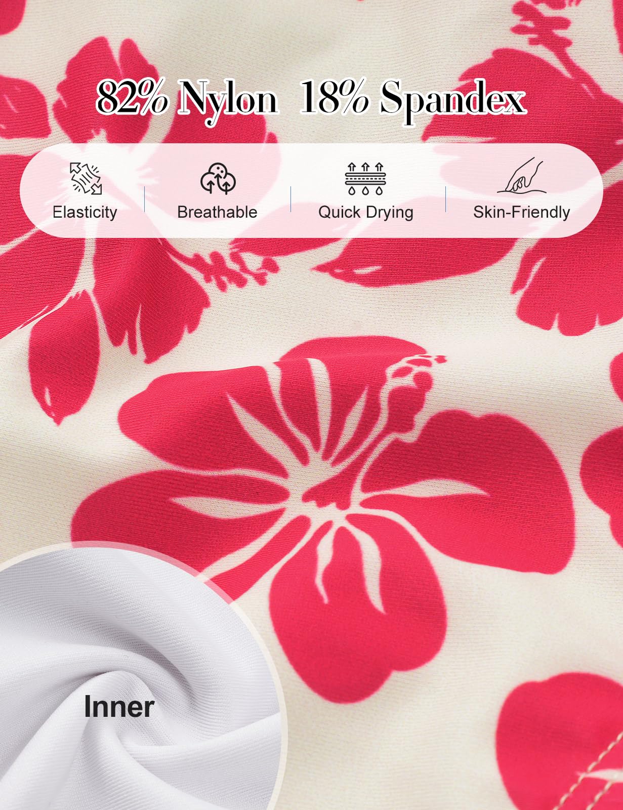 Nadeer Conjunto de Bikini Mujer Brasileño 2 Piezas Halter Triángulo Push Up Relleno Cintura Alta Estampado Floral