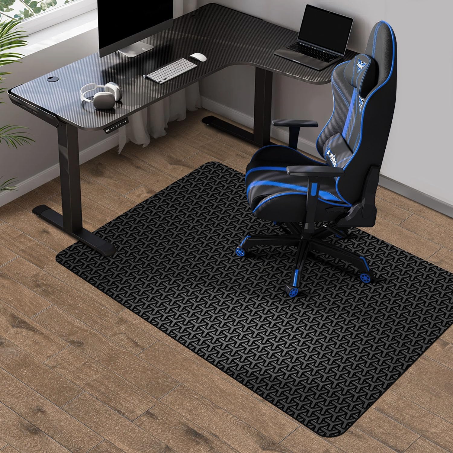 Office Chair Mat for Hard Floor, FURKIT 36\"x48\" Anti-Slip PVC Computer Chair Mat for Gaming, Unique Y-Shaped Pattern Floor Protector Rug for Rolling Chairs, Large Desk Chair Mat for Home SIMILAR ITEM 