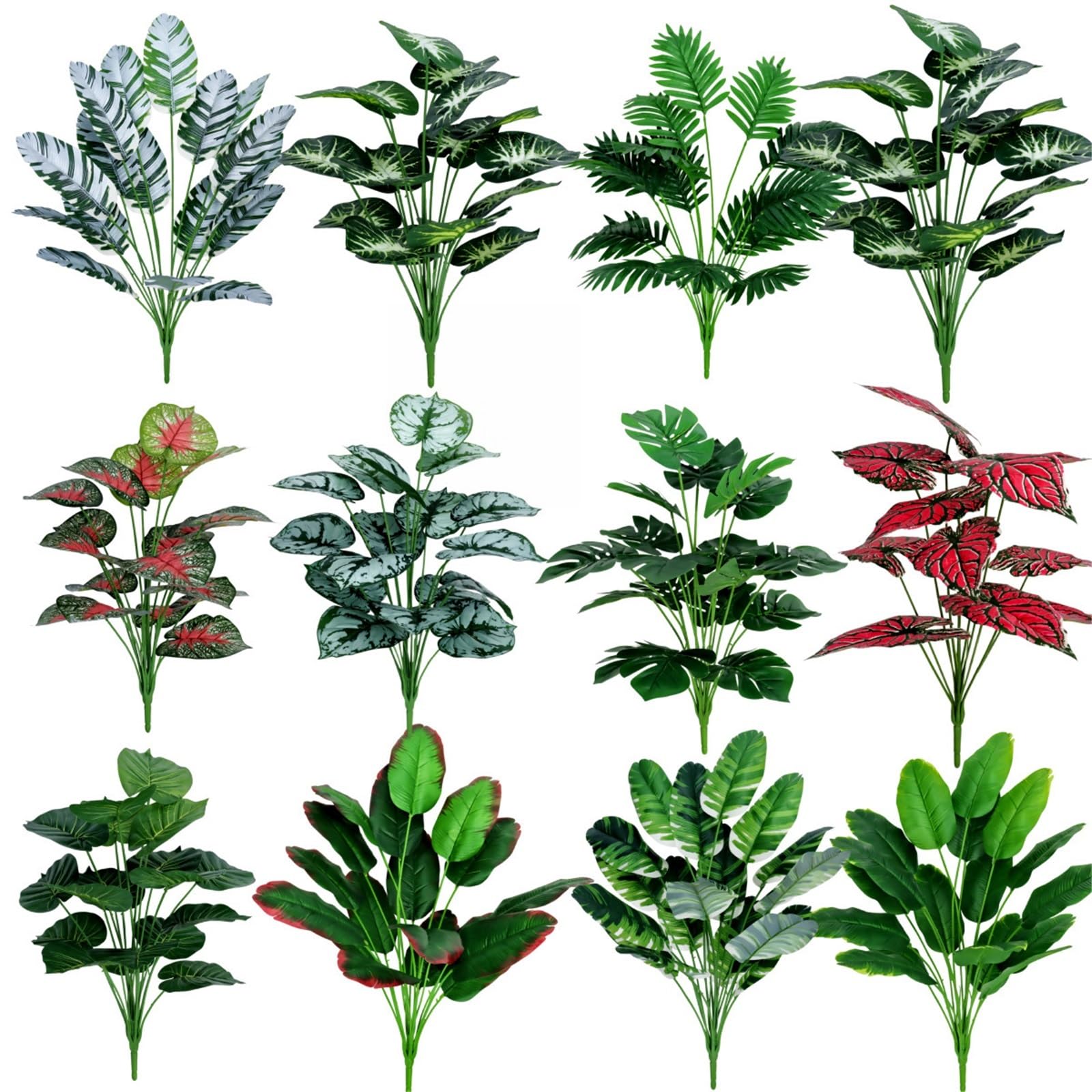 Girasoles artificiales de 18 plantas para decoración exterior y jardín vertical 18greenplantpots005
