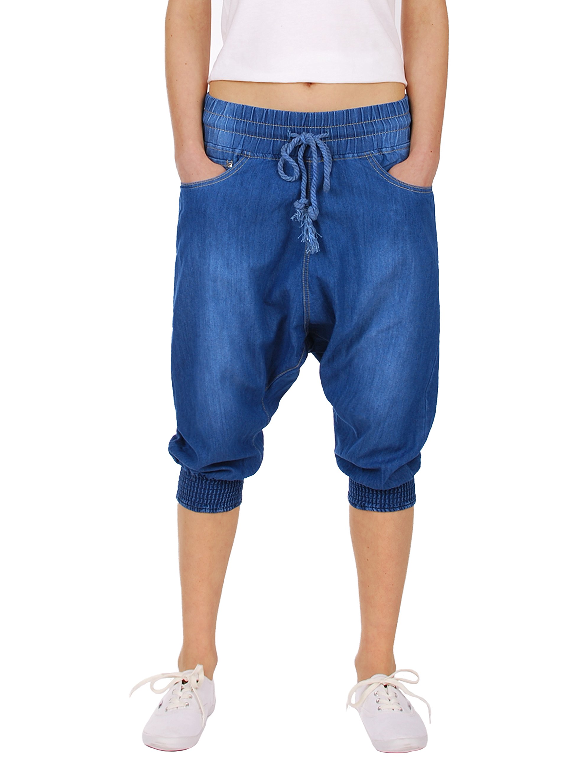 Fraternel Sarouel Pantalon Harem Femme Ample Court