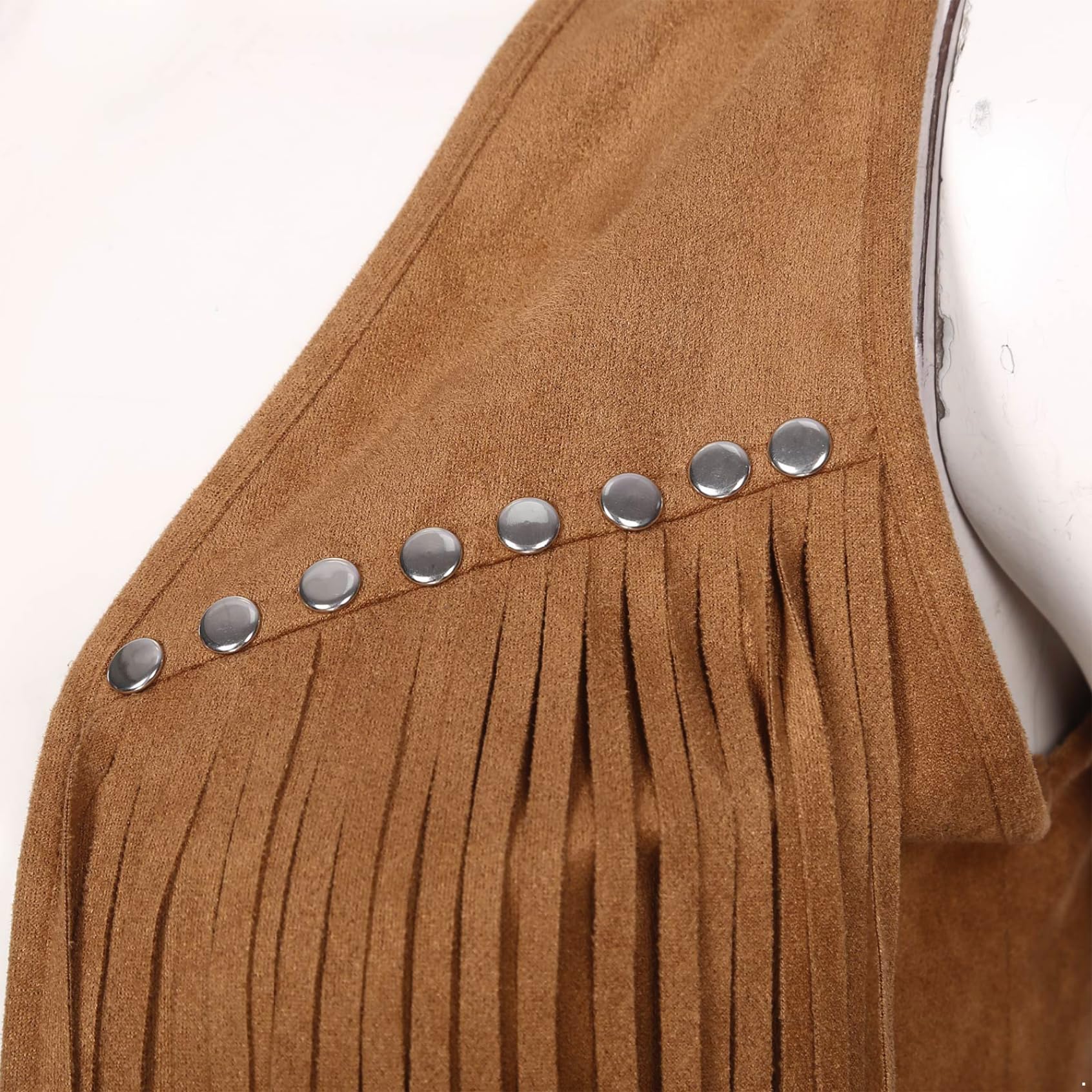 Femme Gilet Frangé Sans Manches Veste Cowgirl Avec Chapeau Occidental Gilet Pour Déguisement Mascarade