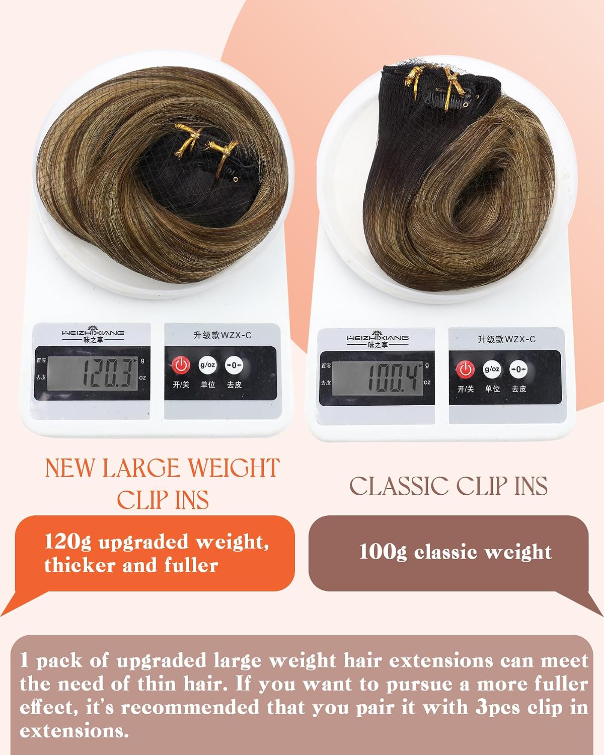 Sunny Hair Clip in Hair Extensions Real Human Hair Black Brown 120g 14inch image 5