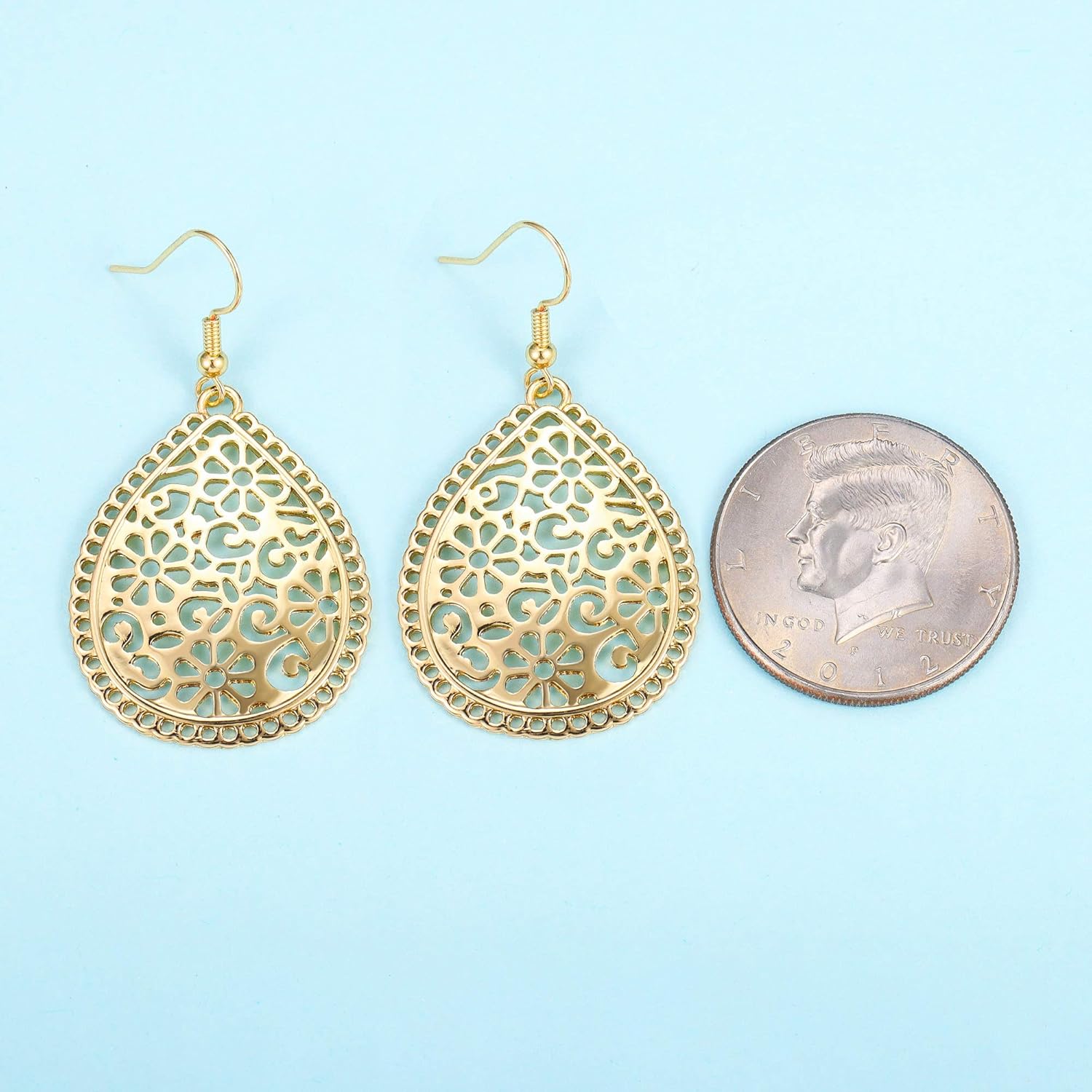 Handmade Teardrop Earrings with Brushed Finished Dangle Earrings - Image 4