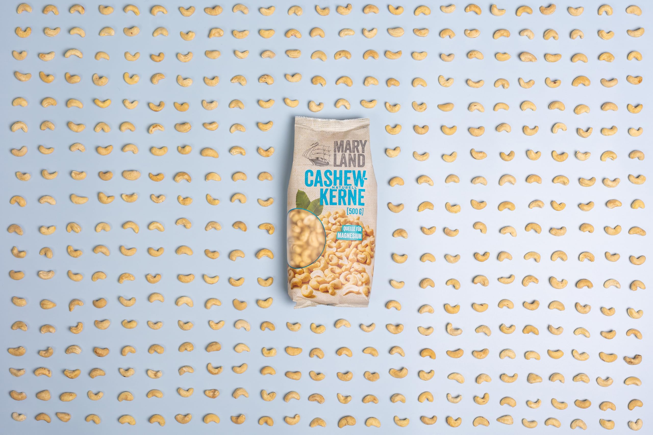 Maryland Cashewkerne 500g Beutel 5er Pack – Cashewkerne naturbelassen, vegan, frei von künstlichen Aromen, ohne Zusatzstoffe – Im Großbeutel Format genießen (5 x 500g)