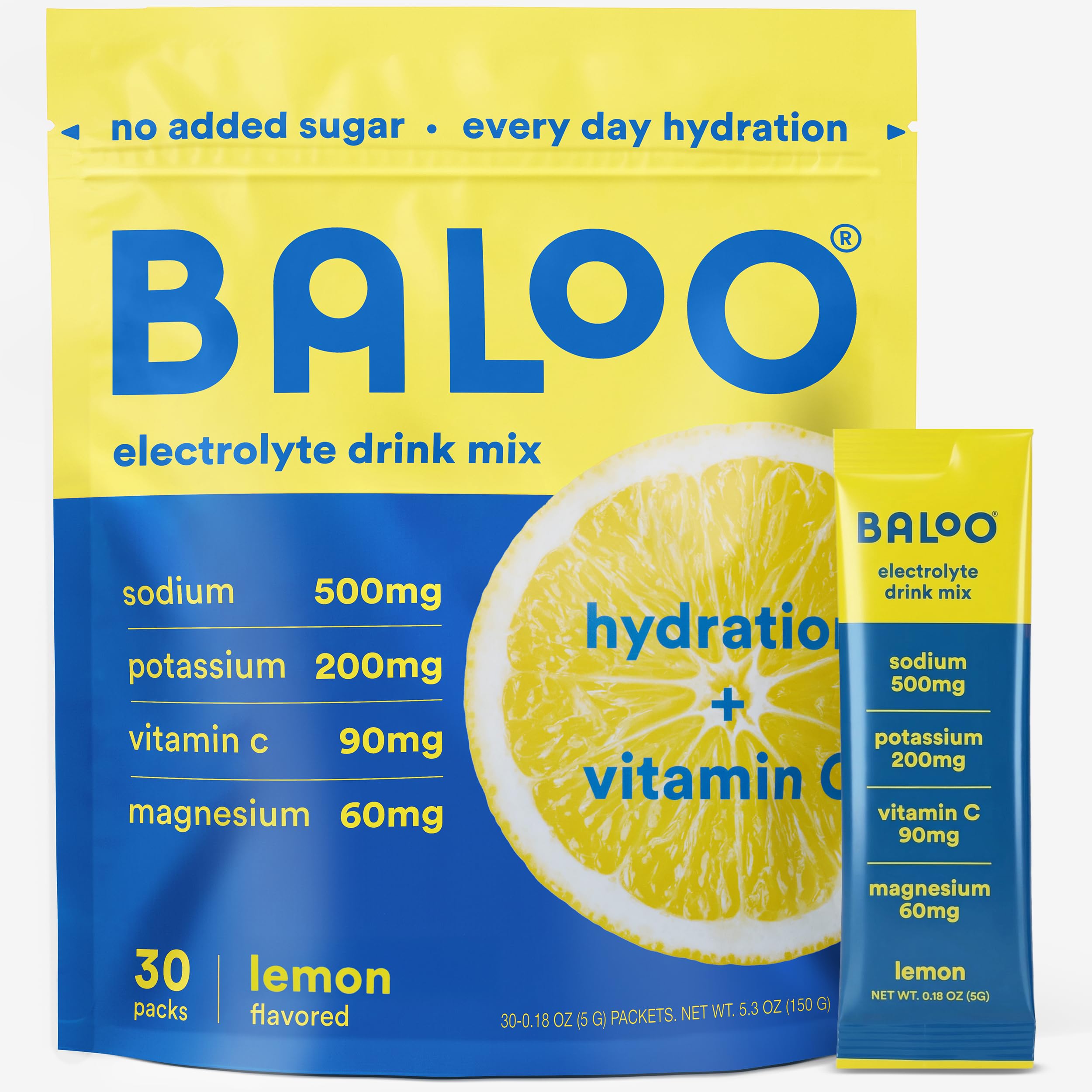 Baloo Clean Electrolytes Powder Packets - No Added Sugar - Hydration Packets with Real Fruit & Unrefined Sea Salt - Magnesium, Potassium & VIT C for Daily Clean Hydration - Variety Pack - 15ct — Amazon image 9