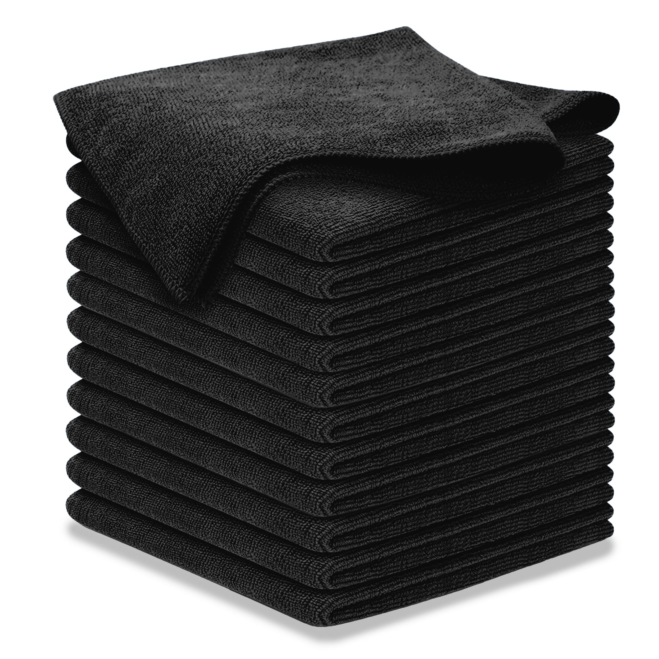 Microfiber Cleaning Cloth - 12Pcs (16x16 inch) - 1200 Washes, Ultra Absorbent Microfiber Towels for Cars Weave Grime & Liquid for Streak-Free Mirror Shine - Microfiber Cloth