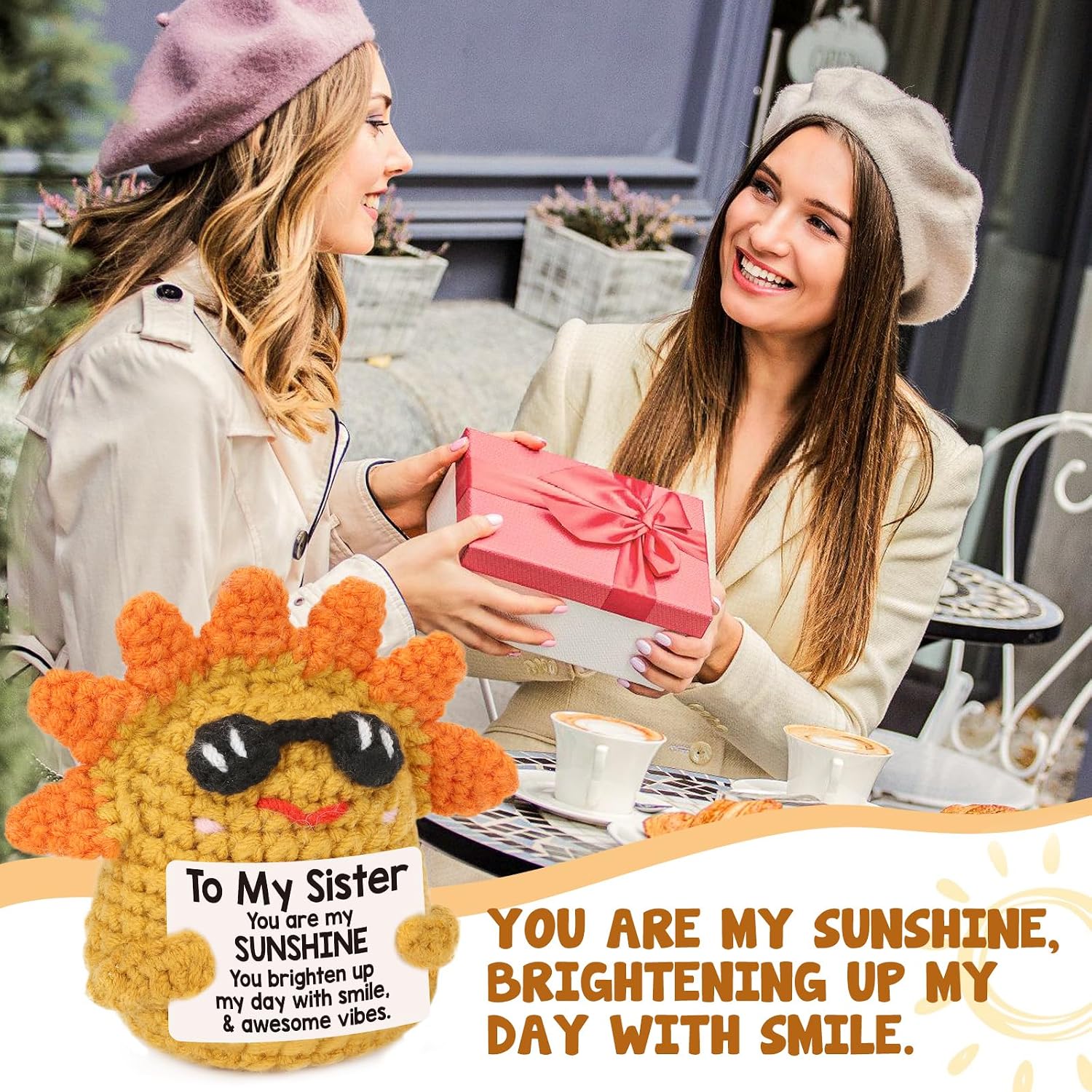 MY-ALVVAYS Birthday Gift for Sister Mini Sunshine Crochet