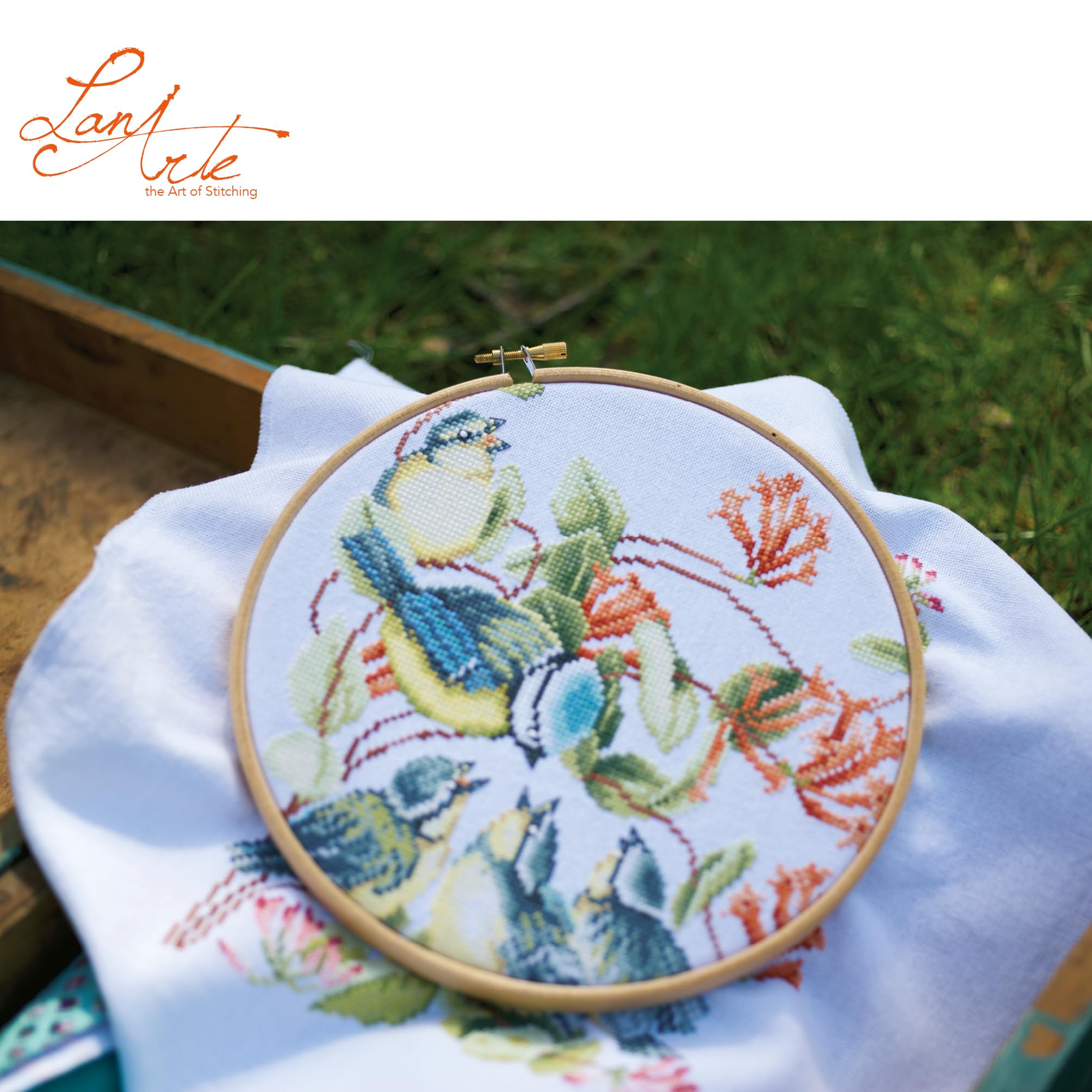 Lanarte Point De Croix Compté Tableau Kit Complet DIY Broderie Motif BRANCHE DE MAGNOLIAPatron Adulte Art Creatif Decoration Salon Activité Manuelle