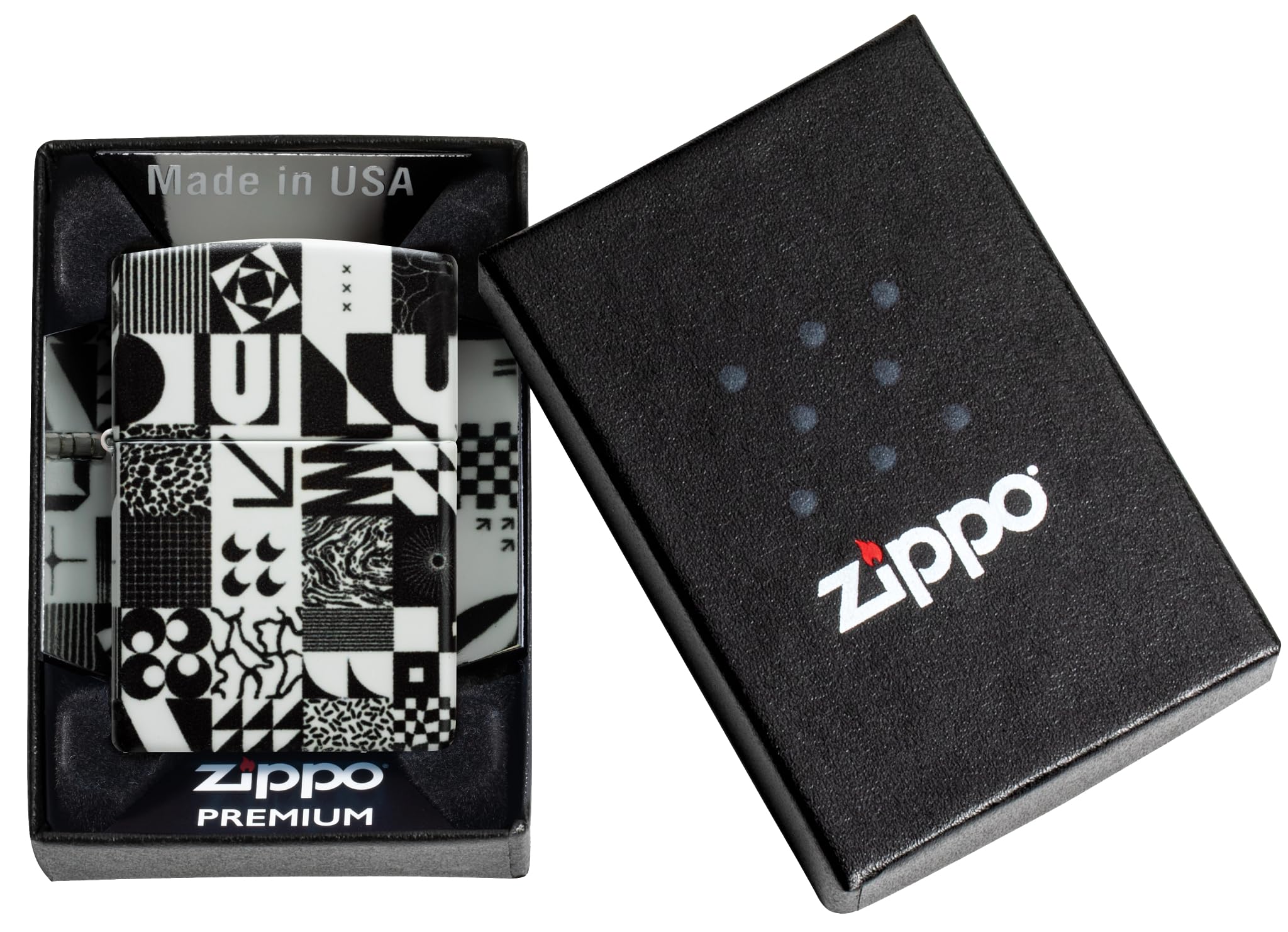Zippo Accendino antitempesta – Abstract Pattern, 540°, Color Image – Ricaricabile – Riutilizzabile – Design antivento – Confezione regalo – Made in USA