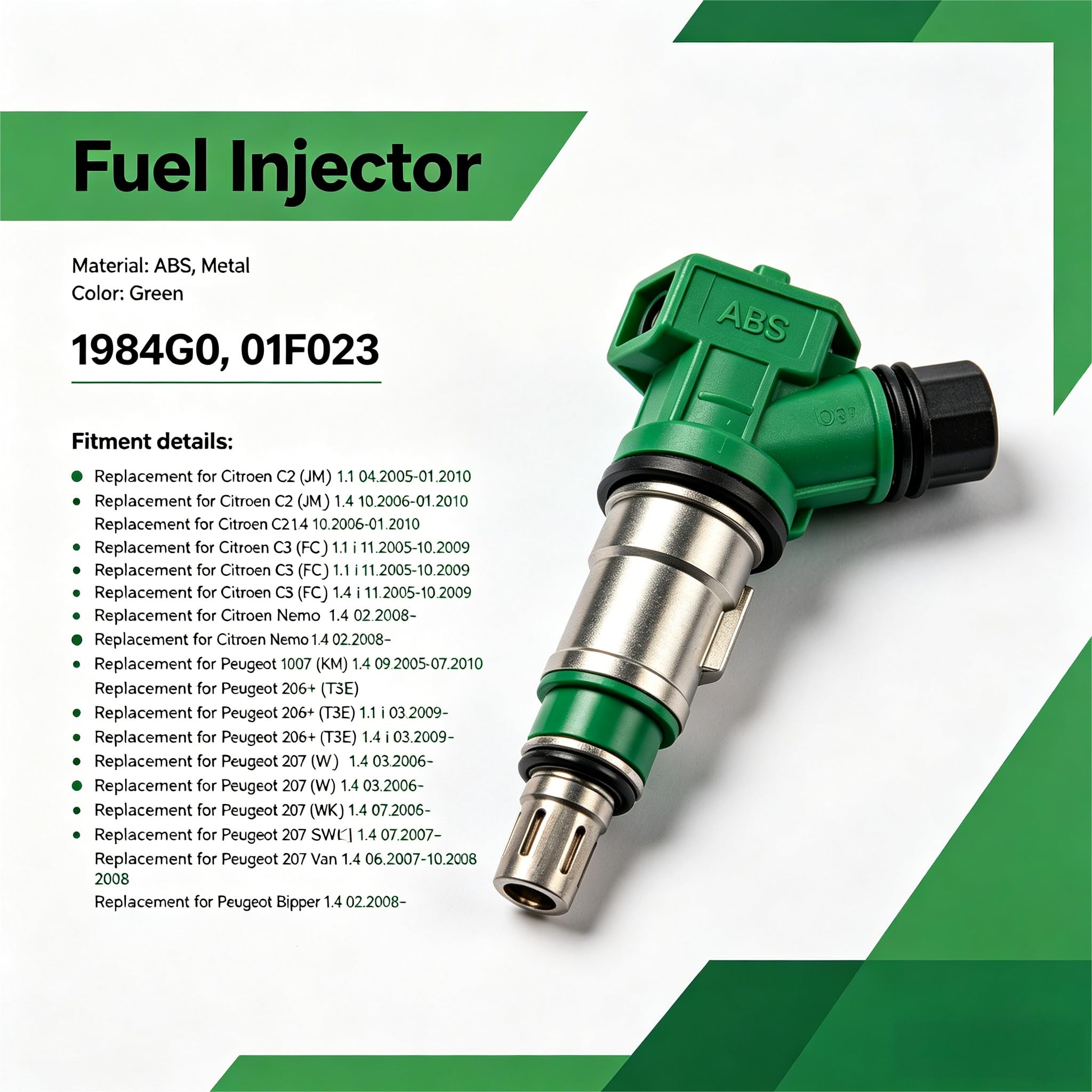 Iniettori carburante 1984G0 di qualità OEM set da 4 pezzi per Citroën C2 C3 Peugeot 1007 206 207 Bipper iniettori benzina di ricambio per motore auto