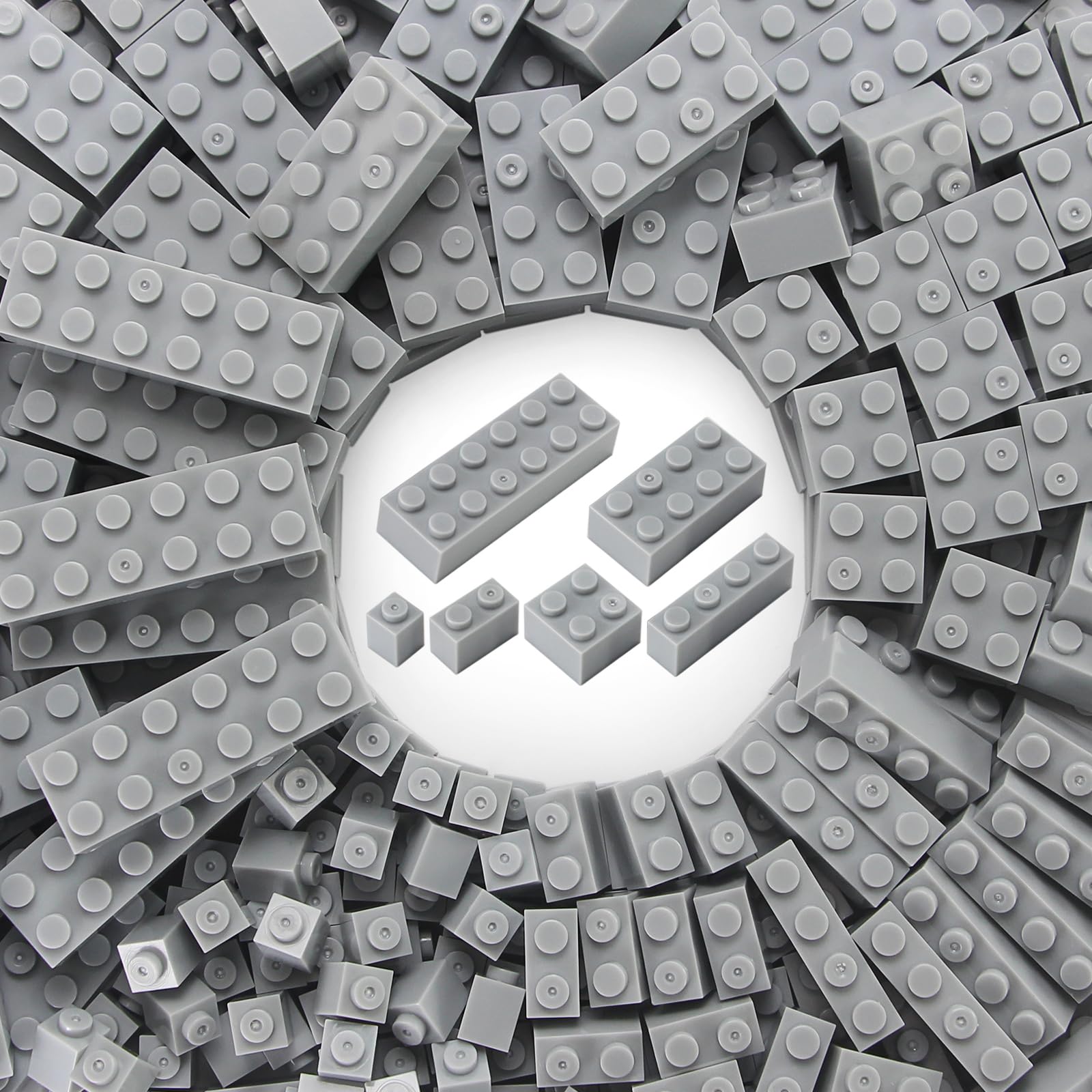 310 Pieces Light Bluish Gray Bulk Bricks Classic Building Creative Play Blocks Set Parts Toy Accessories Compatible with Major Brick Brands