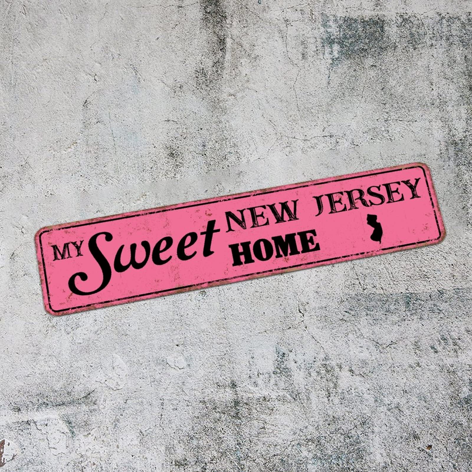 Plaque en métal rustique rose pour décoration de ferme de salon 15x61 cm