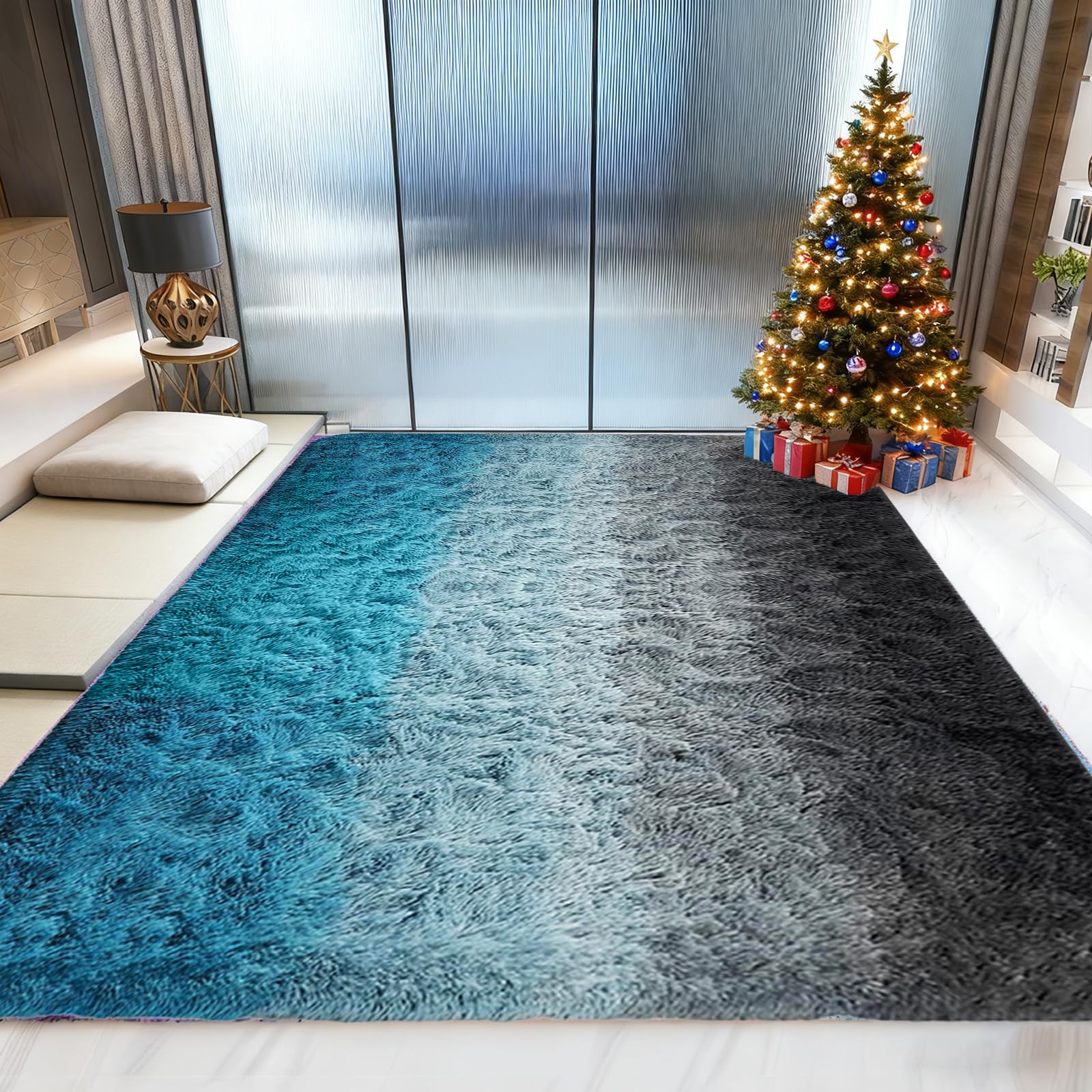 Tapis Shaggy antidérapant et grand tapis de chambre moelleux en peluche super douce