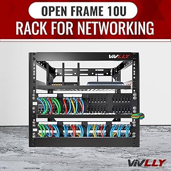 Amazon | Vivlly オープンフレーム 10U ラック ネットワーキング